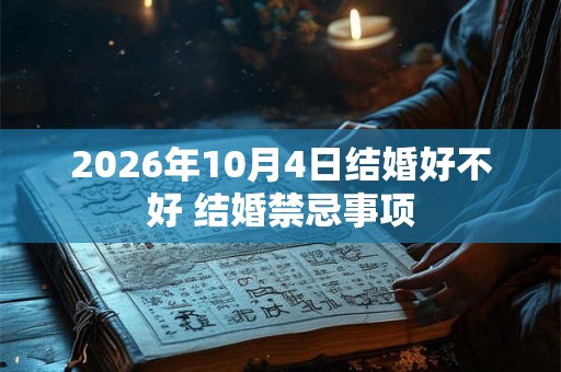 2026年10月4日结婚好不好 结婚禁忌事项