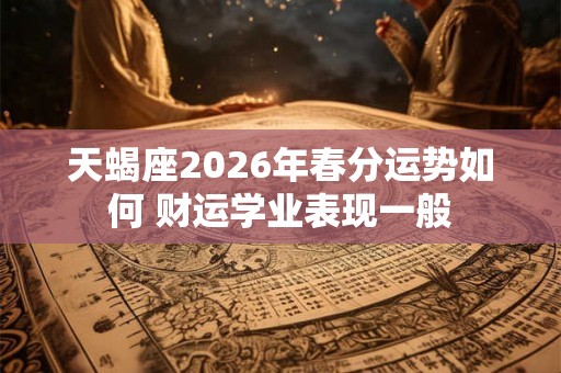 天蝎座2026年春分运势如何 财运学业表现一般