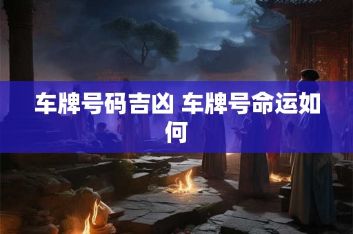 车牌号码吉凶 车牌号命运如何