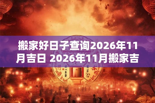 搬家好日子查询2026年11月吉日 2026年11月搬家吉日查询