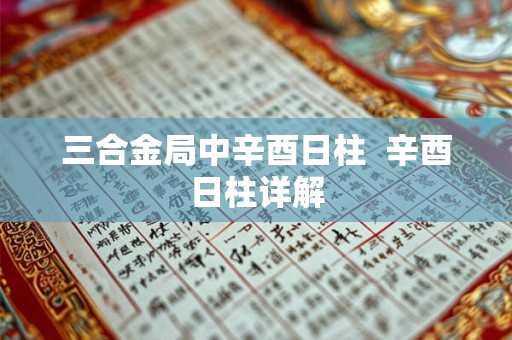 三合金局中辛酉日柱  辛酉日柱详解