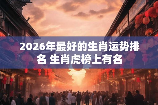 2026年最好的生肖运势排名 生肖虎榜上有名