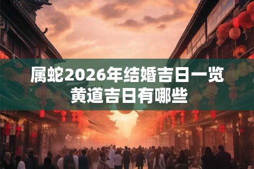 属蛇2026年结婚吉日一览 黄道吉日有哪些