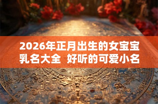 2026年正月出生的女宝宝乳名大全  好听的可爱小名
