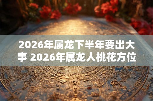 2026年属龙下半年要出大事 2026年属龙人桃花方位