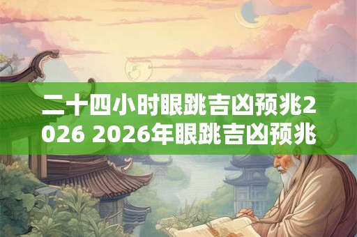 二十四小时眼跳吉凶预兆2026 2026年眼跳吉凶预兆如何