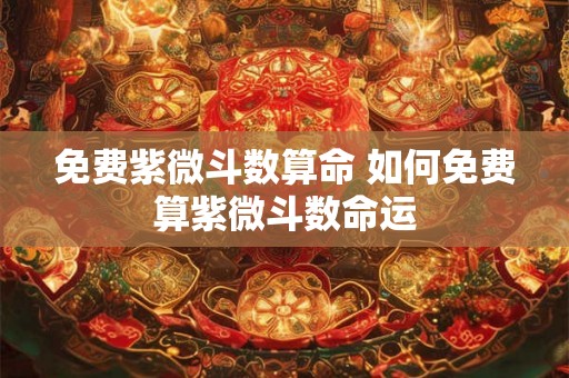 免费紫微斗数算命 如何免费算紫微斗数命运