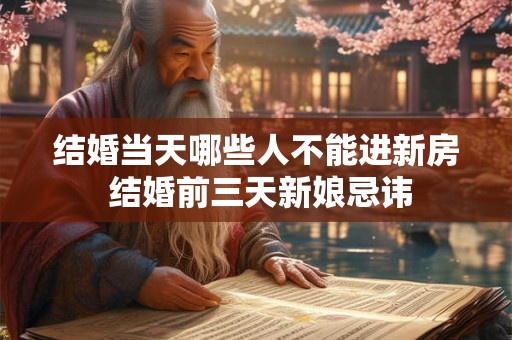 结婚当天哪些人不能进新房 结婚前三天新娘忌讳
