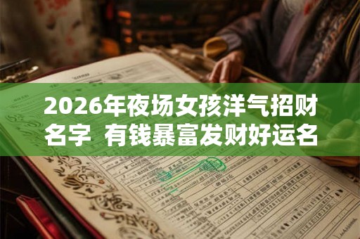 2026年夜场女孩洋气招财名字  有钱暴富发财好运名字