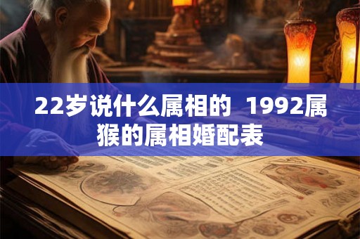 22岁说什么属相的  1992属猴的属相婚配表