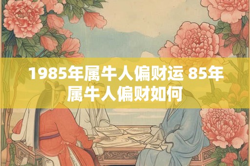 1985年属牛人偏财运 85年属牛人偏财如何 1985年属牛人偏财运 85年属牛人偏财如何