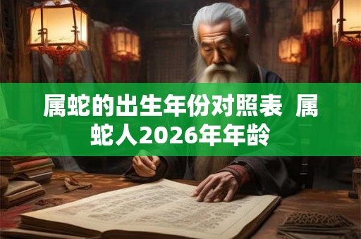 属蛇的出生年份对照表  属蛇人2026年年龄