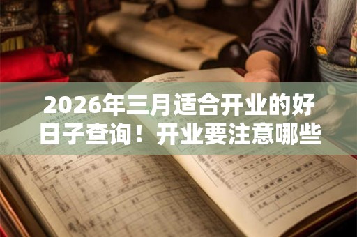 2026年三月适合开业的好日子查询！开业要注意哪些事情