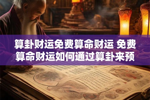 算卦财运免费算命财运 免费算命财运如何通过算卦来预测财运