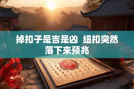 掉扣子是吉是凶  纽扣突然落下来预兆