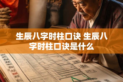 生辰八字时柱口诀 生辰八字时柱口诀是什么