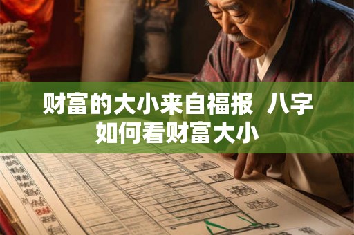 财富的大小来自福报 八字如何看财富大小 财富的大小来自福报 八字如何看财富大小
