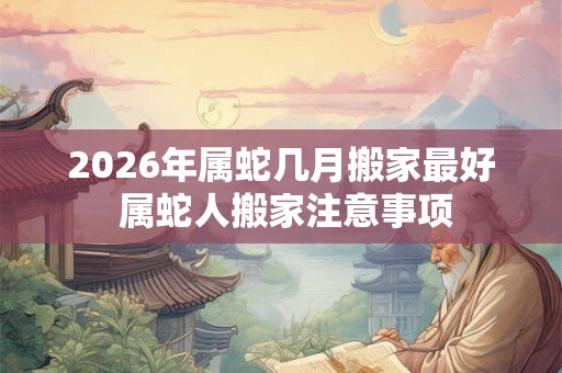 2026年属蛇几月搬家最好 属蛇人搬家注意事项