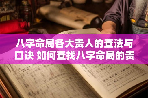 八字命局各大贵人的查法与口诀 如何查找八字命局的贵人与口诀 八字命局各大贵人的查法与口诀 如何查找八字命局的贵人与口诀