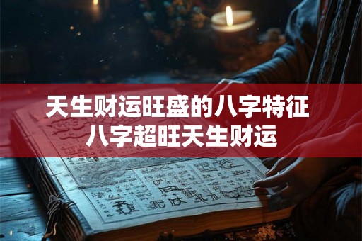 天生财运旺盛的八字特征 八字超旺天生财运