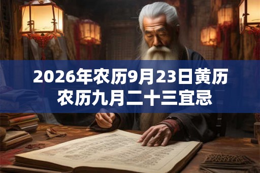 2026年农历9月23日黄历  农历九月二十三宜忌
