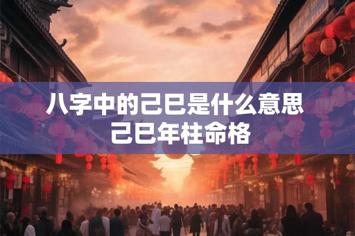 八字中的己巳是什么意思  己巳年柱命格