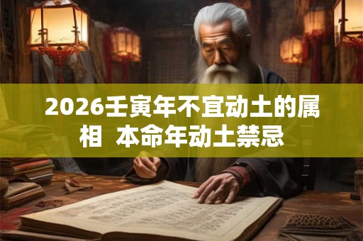 2026壬寅年不宜动土的属相  本命年动土禁忌