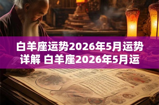 白羊座运势2026年5月运势详解 白羊座2026年5月运势如何