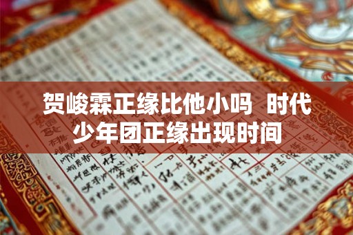贺峻霖正缘比他小吗  时代少年团正缘出现时间