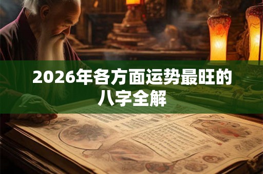 2026年各方面运势最旺的八字全解