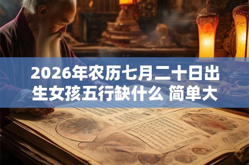 2026年农历七月二十日出生女孩五行缺什么 简单大方洋气的名字