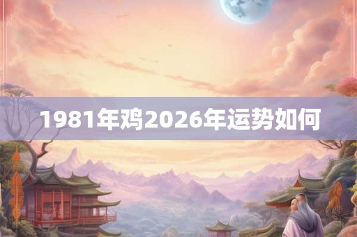 1981年鸡2026年运势如何