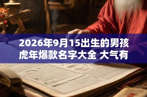 2026年9月15出生的男孩虎年爆款名字大全 大气有涵养的名字推荐