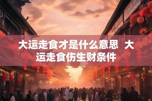 大运走食才是什么意思 大运走食伤生财条件 大运走食才是什么意思 大运走食伤生财条件