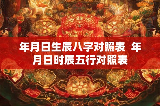 年月日生辰八字对照表  年月日时辰五行对照表