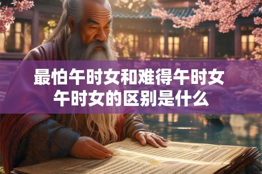 最怕午时女和难得午时女 午时女的区别是什么