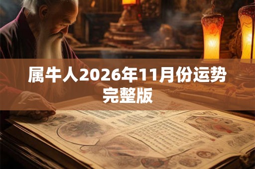 属牛人2026年11月份运势完整版 属牛人2026年11月份运势完整版