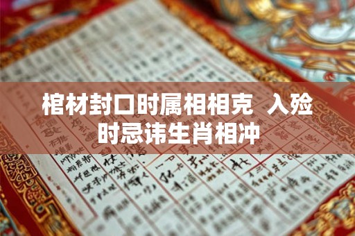 棺材封口时属相相克  入殓时忌讳生肖相冲