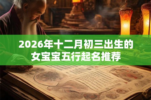 2026年十二月初三出生的女宝宝五行起名推荐