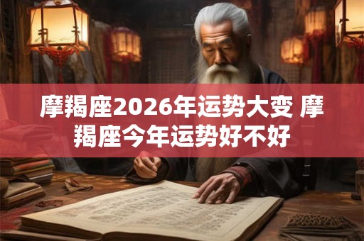 摩羯座2026年运势大变 摩羯座今年运势好不好 摩羯座2026年运势大变 摩羯座今年运势好不好