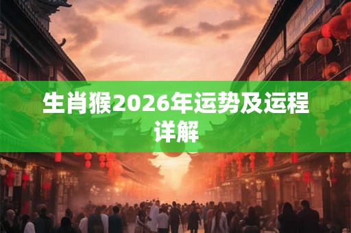 生肖猴2026年运势及运程详解