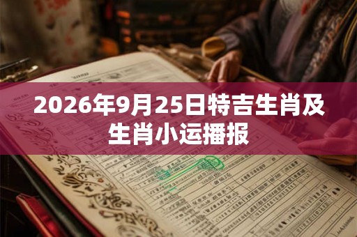 2026年9月25日特吉生肖及生肖小运播报
