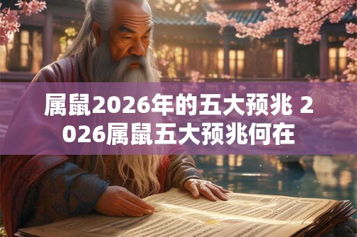 属鼠2026年的五大预兆 2026属鼠五大预兆何在