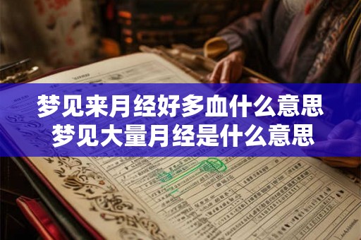 梦见来月经好多血什么意思 梦见大量月经是什么意思