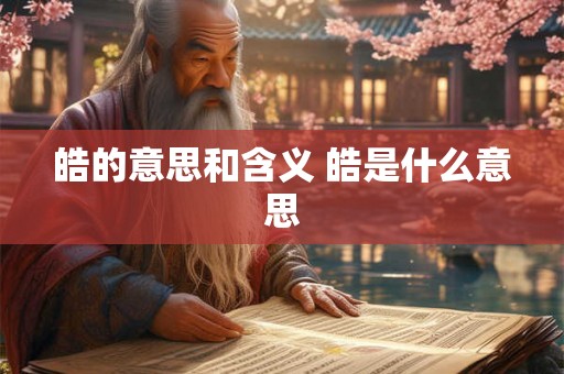 皓的意思和含义 皓是什么意思
