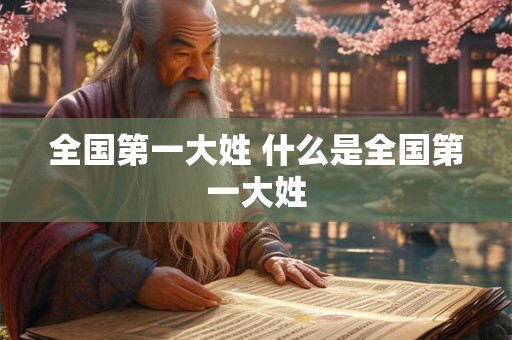 全国第一大姓 什么是全国第一大姓
