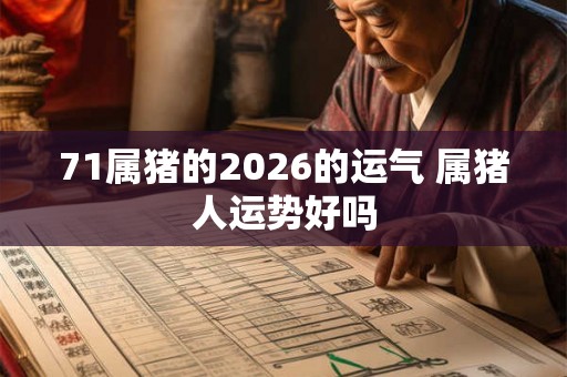 71属猪的2026的运气 属猪人运势好吗