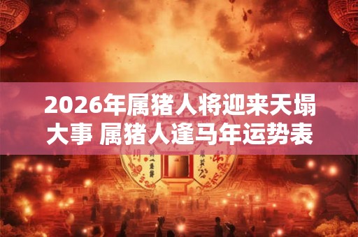 2026年属猪人将迎来天塌大事 属猪人逢马年运势表现