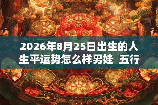 2026年8月25日出生的人生平运势怎么样男娃  五行缺啥