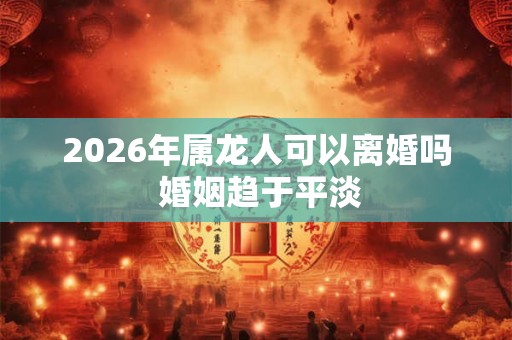 2026年属龙人可以离婚吗 婚姻趋于平淡
